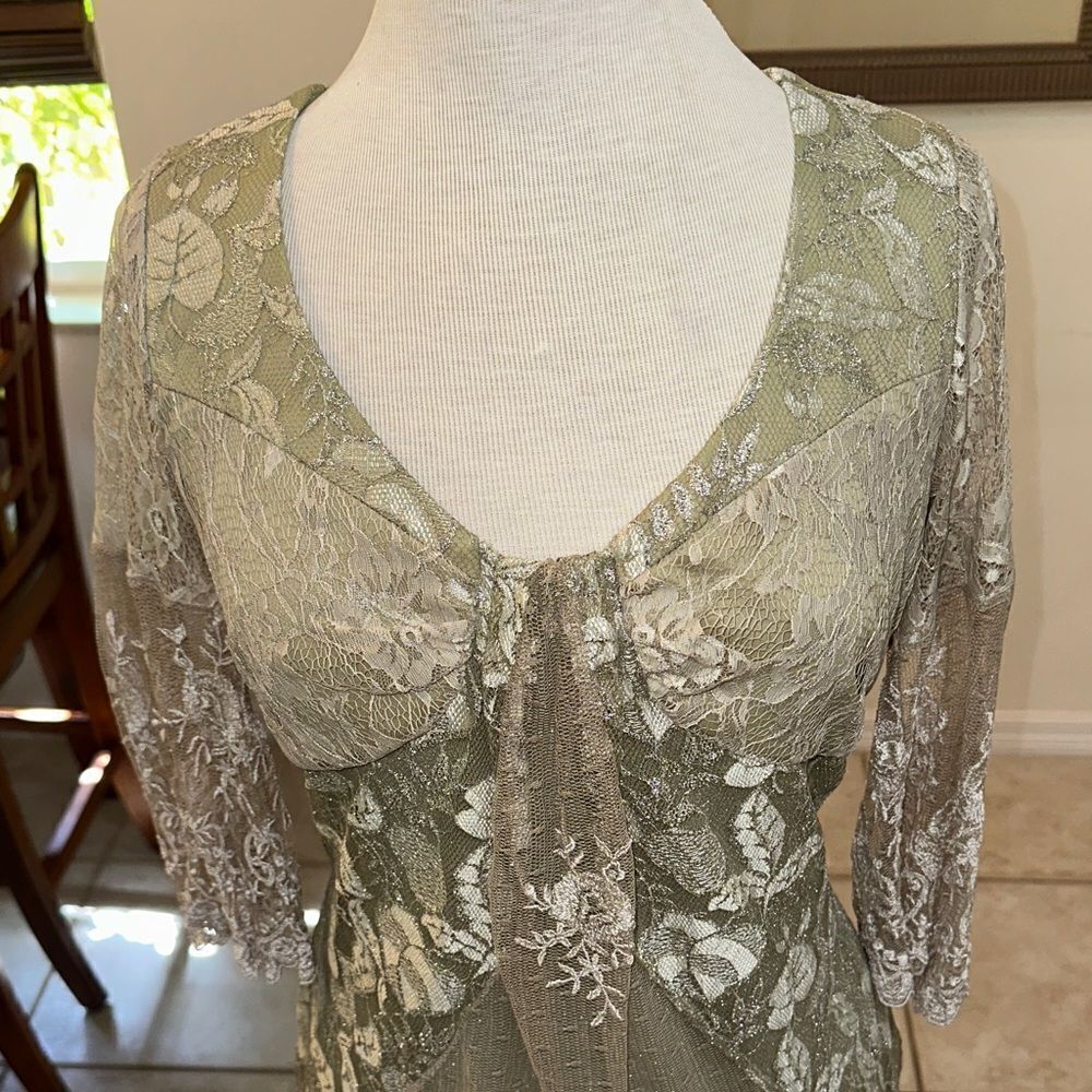 Spencer Alexis Collection Elegant Lace Overlay Dress Size 8 - Picture 9 of 15